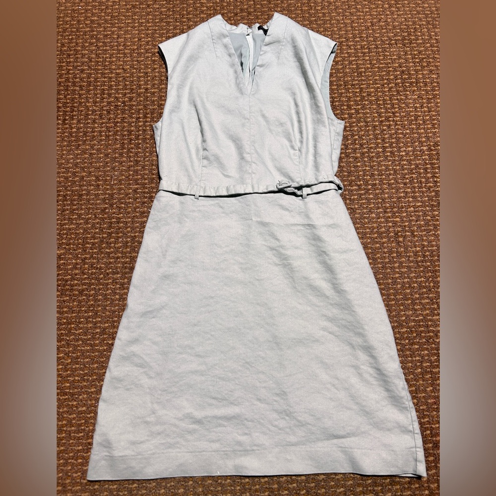 Ann Taylor Light Blue Sleeveless Belted Mini Dress